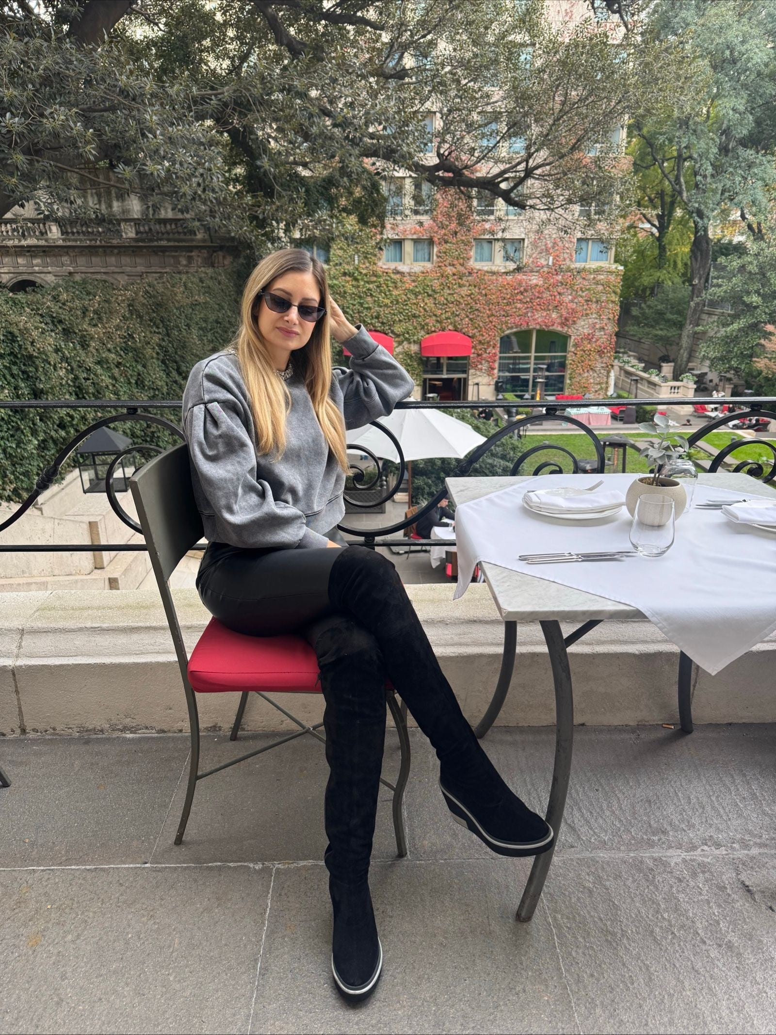 SABINE OVER THE KNEE BLACK BOOTS