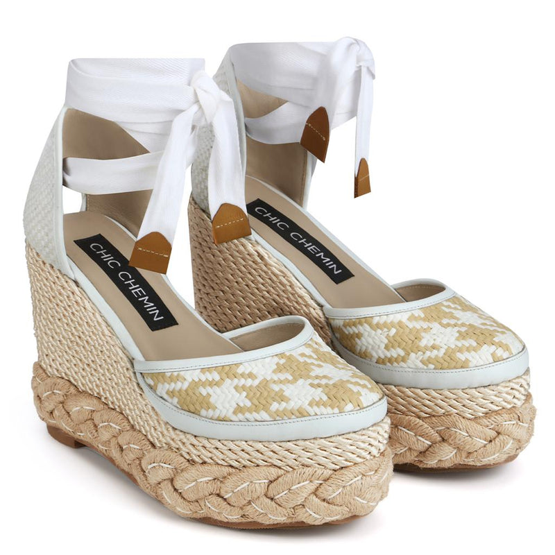 PIED DE POULE BLANCHE ESPADRILLES