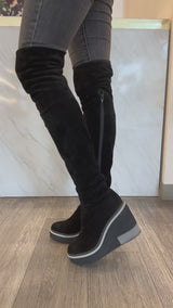SABINE OVER THE KNEE BLACK BOOTS